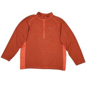 Merrell Quarter Zip Sweater Mens Sz L Orange Outdoors Hiking Base Layer Thermal